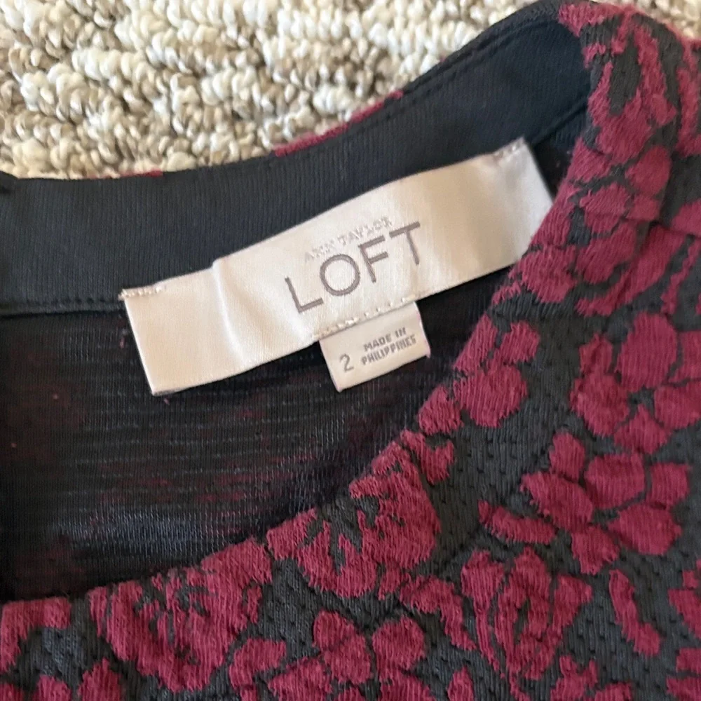 Loft Dress- red and charcoal Dress - Picture 3 of 6